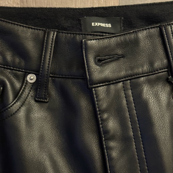 Express Black Leather Pants - Picture 1 of 7